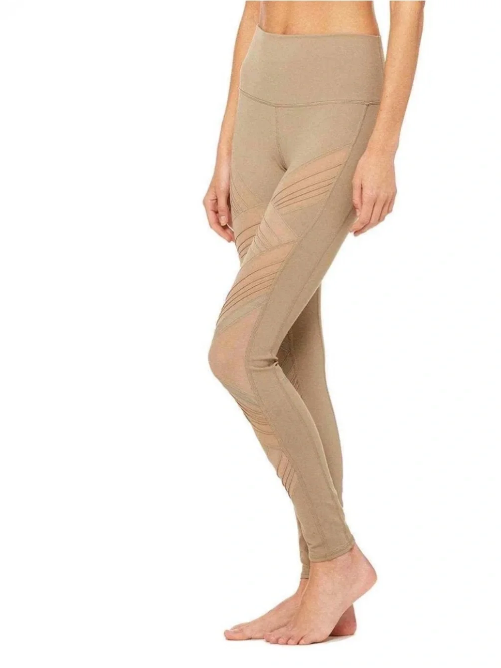 ALO - High-Waist Block Mesh Leggings - Nude - Picture 1 of 9